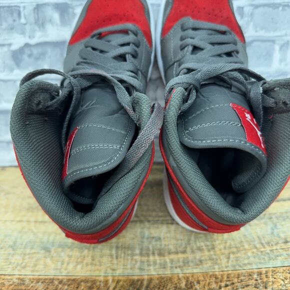 Nike Air Jordan 1 Mid Retro BG Camo River Rock Black Red 822858-032 Youth 7Y - Picture 8 of 11